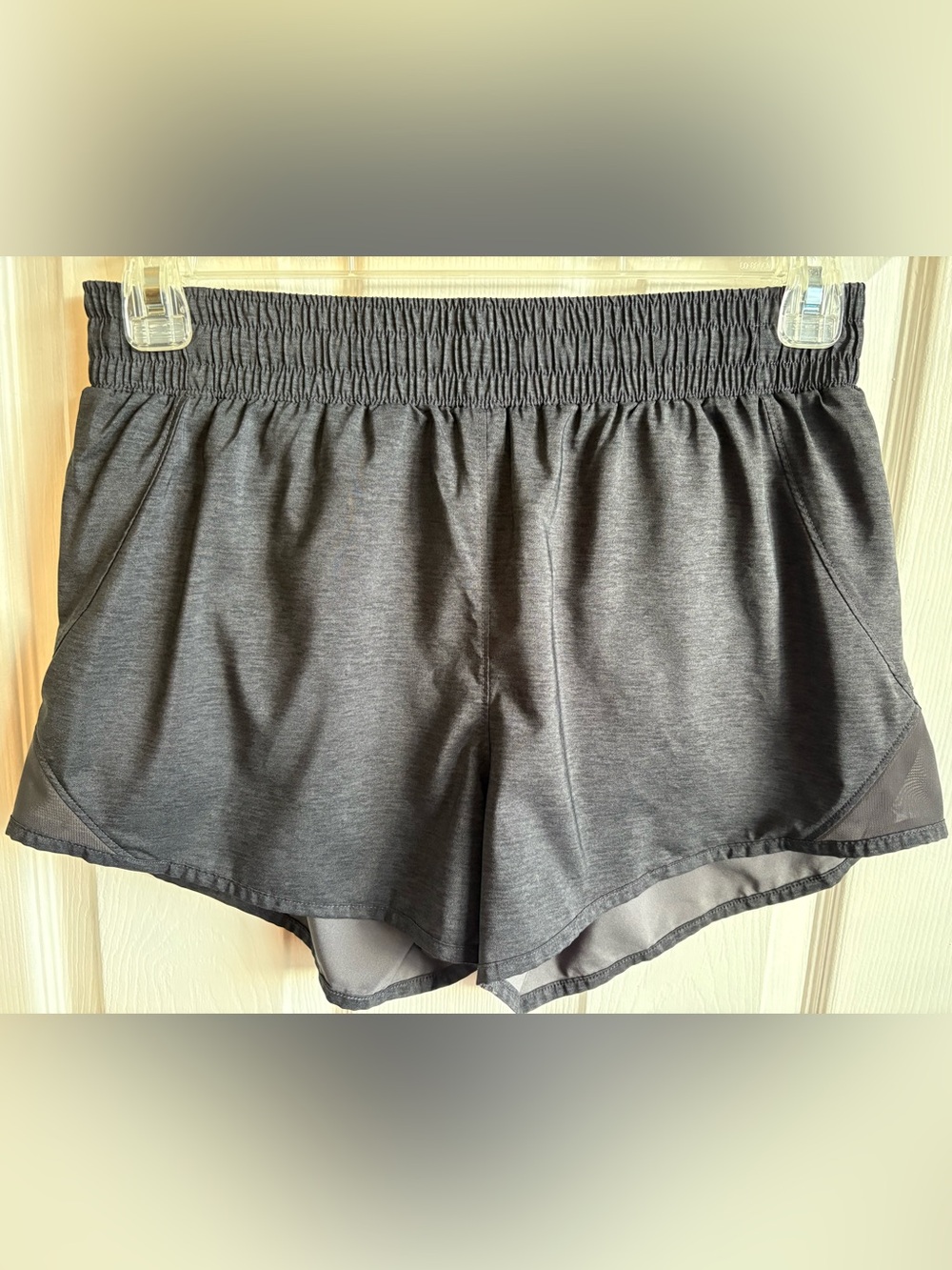 All in Motion 2 Pack Women’s Mid-Rise 3” Run Shorts in Gray & Black, Size Medium